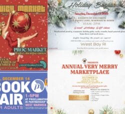 [Credit: WP Composite] This week’s Warwick Weekend Events include a Holiday Bazaar, several holiday markets, and an adult book fair.