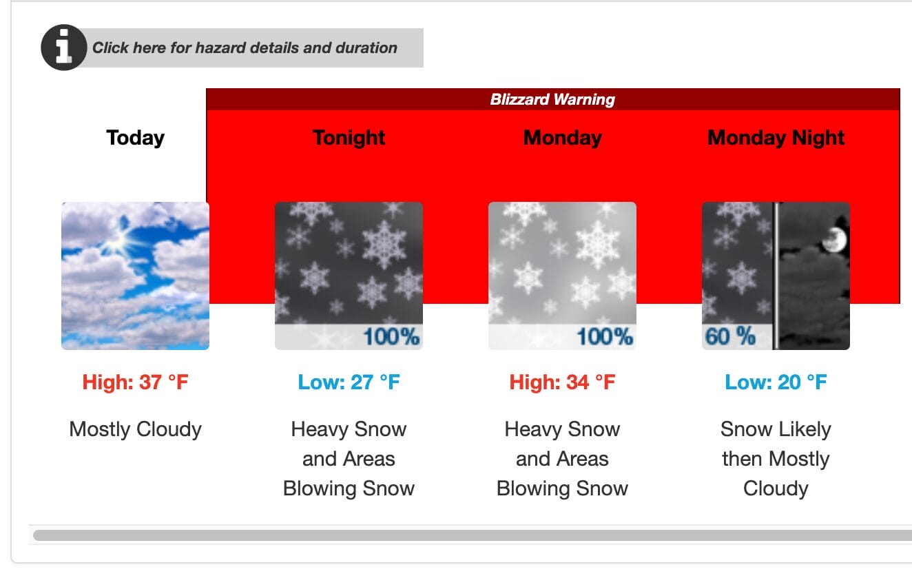 Blizzard Warning: Warwick, Area Expects 15-23 Inches