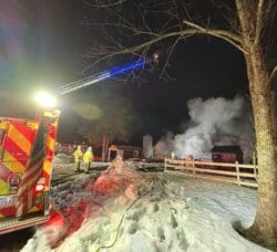 [CREDIT: RIBNS] Coventry firefighters responded to a barn fire Saturday March 7, containing the blaze. No injuries to people or animals were reported.