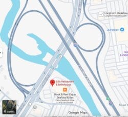 [CREDIT: Google Maps (C) 2026] Starting Friday, March 20, RIDOT will close a lane on Rte. 2 North near BJs Brewhouse for bridge work.