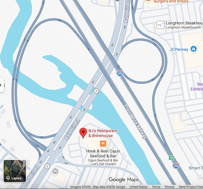 RIDOT: Rte. 2 Lane Closes Friday Near BJs Brewhouse