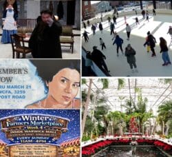 [CREDIT: WP Composite] This Warwick Weekend event lineup includes a free movie, WCFA members art, a book ar exhibit at Clouds Hill, free banjo band, Winter Market at the Mall and Green respite at Roger Williams.