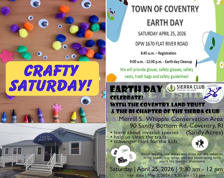 Coventry Weekend Events April 24: Earth Day, Crafts