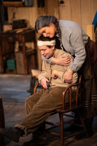 [CREDIT: Cat Laine] From Left, Jesse Kodama as Billy and  Rachel Dulude as Billy's aunt, in Martin McDonagh's 'The Cripple of Inishmaan' at Gamm Theatre, 1245 Jefferson Blvd., Warwick, RI.
