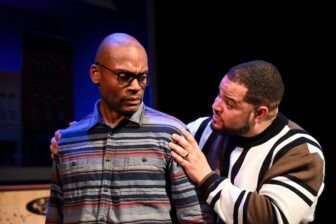 [CREDIT: Mark Turek] From left, Taavon Gamble as Kenneth, and Rudy Cabrera as Bert in Trinity Rep's 'Primary Trust' exploring friendship, community and change.